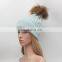 Sweet miscellaneous knitting woolen hat fashion raccoon hair ball warm hat
