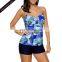 two piece breathable printed women tankini swimsuits