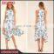 New design halter neck off shoulder casual dress floral print one piece woman dress