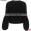 Merino wool sweater puff sleeve woman jumpers