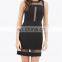 Fashion woven newest women mini sleeveless mesh dress