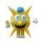 Hot sale inflatable yellow piggy /advertising movable cartoon character