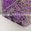High quality beautiful purple flower embroidered organza lace trim
