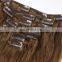 Youth Beauty Hair 2017 best saling 8A Brazilian human virgin hair clip in hair extension silky atraight wave in chestnut brown