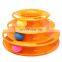 Green orange color Interactive rotating cat toy cat tower of circle tracks with moving balls