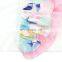 Unique ruffle flutter sleeve girl top baby white color top with colorful ruffles