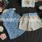 Summer Girl Outfit Kids sleeveless vest + Flower Print Shorts 2pcs Clothing Set