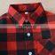 Christmas Boy Girl T-shirt Grid Tops Autumn Winter Children Red Long sleeve Tees Holiday Kids Clothing