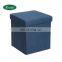 Reatai high quality cube square Linen fabric foldable ottoman storage box for house