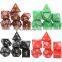 Polyhedral Dice Set with Pouch Double-Colors Gold Numbers of D4 D6 D8 D10 D% D12 D20 for DND RPG Table Games