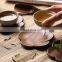 new design wintersweet shape walnut cup mat wood cups coaster 9.5x1cm