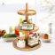 3 Tier Wooden Cake Stand Bamboo Wedding Tired Cupcake Stand Serving Tray Fruit Platter Cake Holder for Wedding Decoration