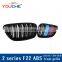 F22 ABS dual slat auto front grille gloss M color  for 2014-2018  BMW 2 series F22 F23 F87 M2