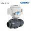 Three Ways Threaded UPVC Plastic Motorized Electric Ball Valve True Union Fitting DC24V ON OFF Ty[e