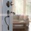 Iron Black Finish Single Cylinder Deadbolt Handle Set with Lever Door Handle Reversible for Right and Left Handed