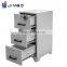 JIMBO customized white steel 3 flat metal mobile filing cabinet with drawer