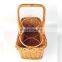 Hot Sale Vintage Wicker Wine Bottle Basket with Two Slots, Wine Bottle Storage, Dinner Table Picnic Wine Caddy Vietnam Supplier