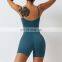 One Piece Sexy Shorts Backless Jumpsuits Custom Adjustable Spaghetti Straps Workout Rompers