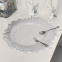 Luxury Wedding Party Hotel Decoration PS dinner plate Cheap Clear 13 Inch Sunflower Plastic Charger Plates With Silver Rim