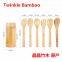 Wholesale bamboo kitchen spatula set/ burned cooking utensil set ,bamboo wooden spatula sets carved engraved