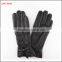 2015 lady's fashion black sheep leather gloves with bow