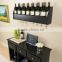 Mdf wine bottle rack with glass holder