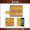 Stitching Yellow PU Leather Material Flip Wallet Case for iphone 6 6 plus