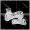 Modern Crystal Pendant Fixture Stainless Steel Pendant Lamp LED Lighting Chandelier