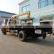 New coming 4x2 dongfeng flatbed truck crane with tow truck