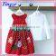 The newest 2015 two-pieces ruffle girls dress long sleeve christmas dress Lovely children dress