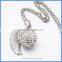 Wholesale Angel Wing White Rhinestone Pave Round Musical Sound Belly Bell Ball Pregnancy Necklace BAC-M034