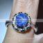 7x6 MM Blue Star Sapphire Ring Lab-Created Sterling Silver 92.5 Size 5.5