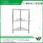 2015 hot sell NSF 50KGS light duty 3 layer chrome corner metal wire shelf rack with 4 wheels (YB-WS016)