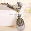 2016 Women Fashion Natrual Style Turquoise Chain Pendant Necklace