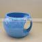 creative fancy peculiar football shape red yellow orange blue and green ceramic coffee mug