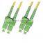 factory supply 2.0mm pvc duplex singlemode 9/125 sc/apc fiber optic patch cord