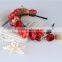 handmade artificial fabric lace hair band,3 color for you choose flowers hair accessory