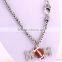 Mother's Day Gift Zinc Alloy Crystal MOM Football Necklace