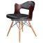NEW Elegant PU Leather Wooden Cushion Restaurant Chair with Solid Wood Legs