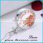 silver color plating Glass Dried Flower Necklace