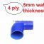 22mm>16mm(7/8''>5/8'')90 Degree Elbow Reducing Blue Silicone Hose