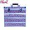 Personalized Lockable Hardshell Pink Makeup Boxes With Compartments
