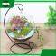 home goods decorative hanging slanted clear round glass decoration bonsai vase with metal stand