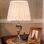 Silver electroplate metal K9 clear crystal lamp body table lamp with fabric lampshade