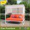 Outdoor furniture aluminum beach sunbed with sling curtain