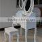 Jasmine Dressing Table Set With Adjustable Oval Mirror And Stool YD-E-1 Knock Down Package 90*40*148cm