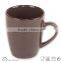Antique orange color glazed stoneware china ceramic mug