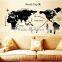 Fashion decorative DIY wall sticker world map sitting room wall stickers TV setting post