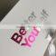 White and pink custom cheap apparel packaging ribbon closure logo hot stamping