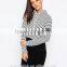 new style lady bulk stripe cropped sweatshirts two colors